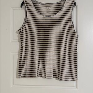 White Stag Black and Cream Striped Tank Top
